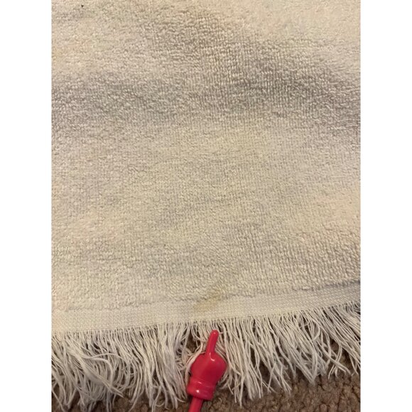 Vtg Cannon White Bath Towel With Fringe & Yellow "S" Embroidery Monogram Glam - Picture 6 of 7